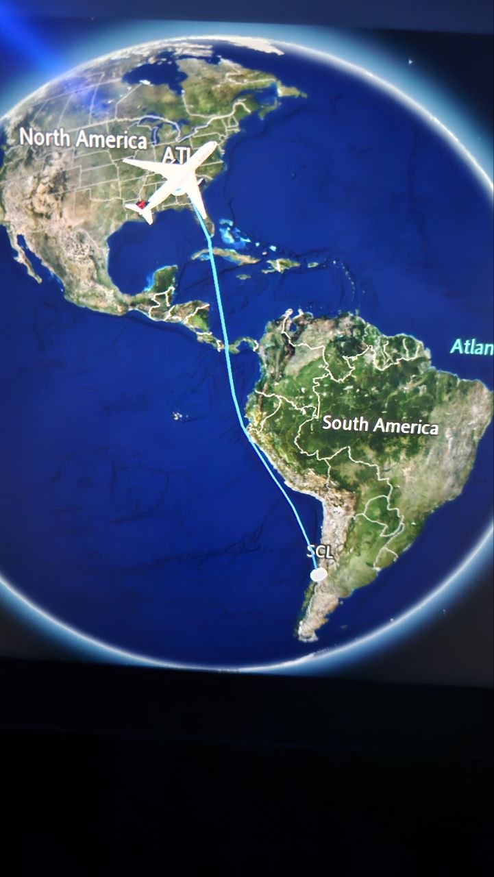 Return flight map showing Fernando arrived home safely after the Chile visit.